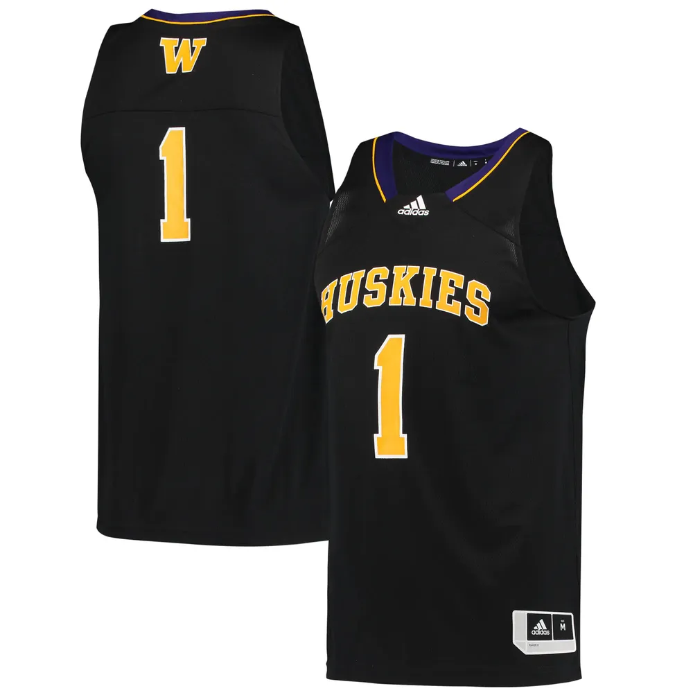 Lids #1 Washington Huskies adidas Reverse Retro Jersey - Black