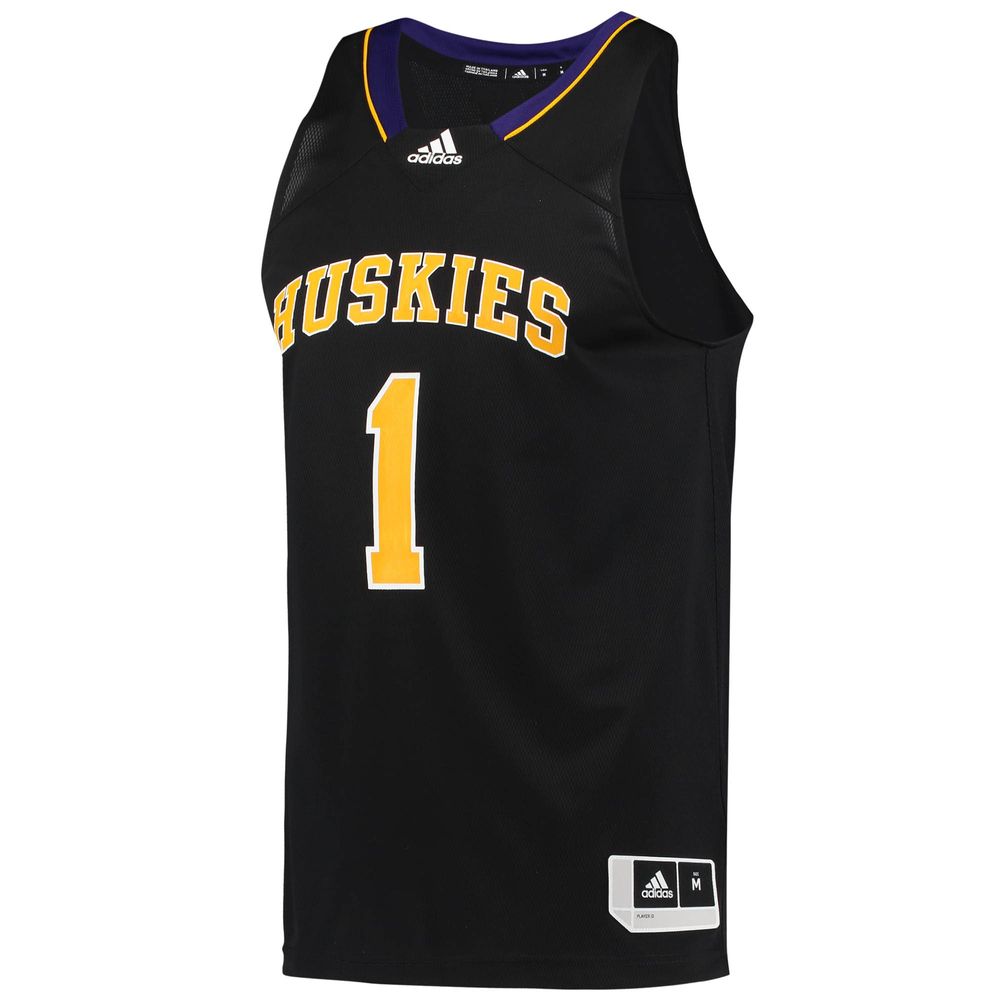 Men's adidas #1 Black Washington Huskies Reverse Retro Jersey