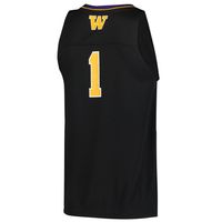 Men's adidas #1 Black Washington Huskies Reverse Retro Jersey