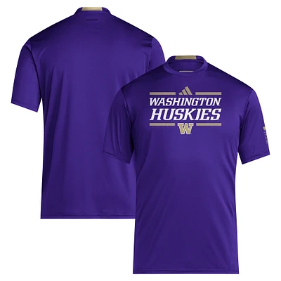 T-shirt violet adidas pour hommes des Washington Huskies 2024 Sideline AEROREADY