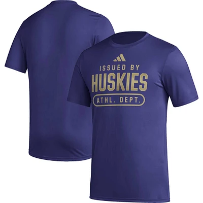 T-shirt d'avant-match adidas Washington Huskies AEROREADY violet pour homme