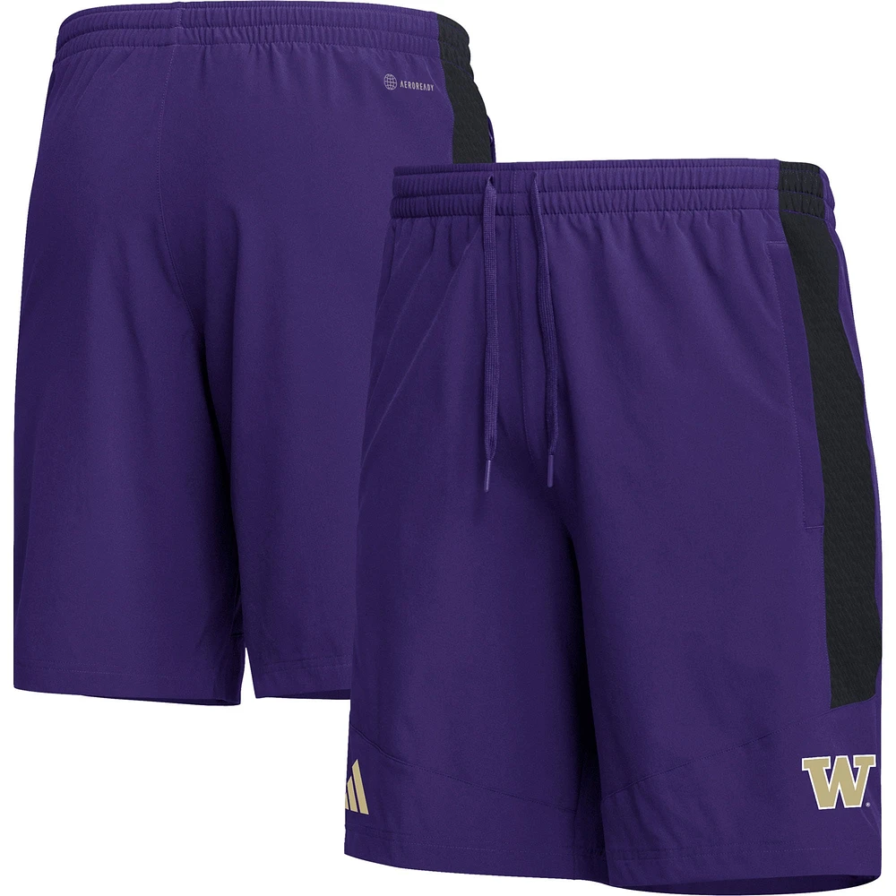 Short violet adidas Washington Huskies AEROREADY pour hommes