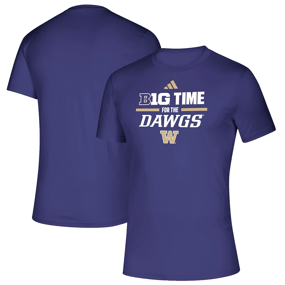 Men's adidas Purple Washington Huskies B1G Time For The Dawgs T-Shirt