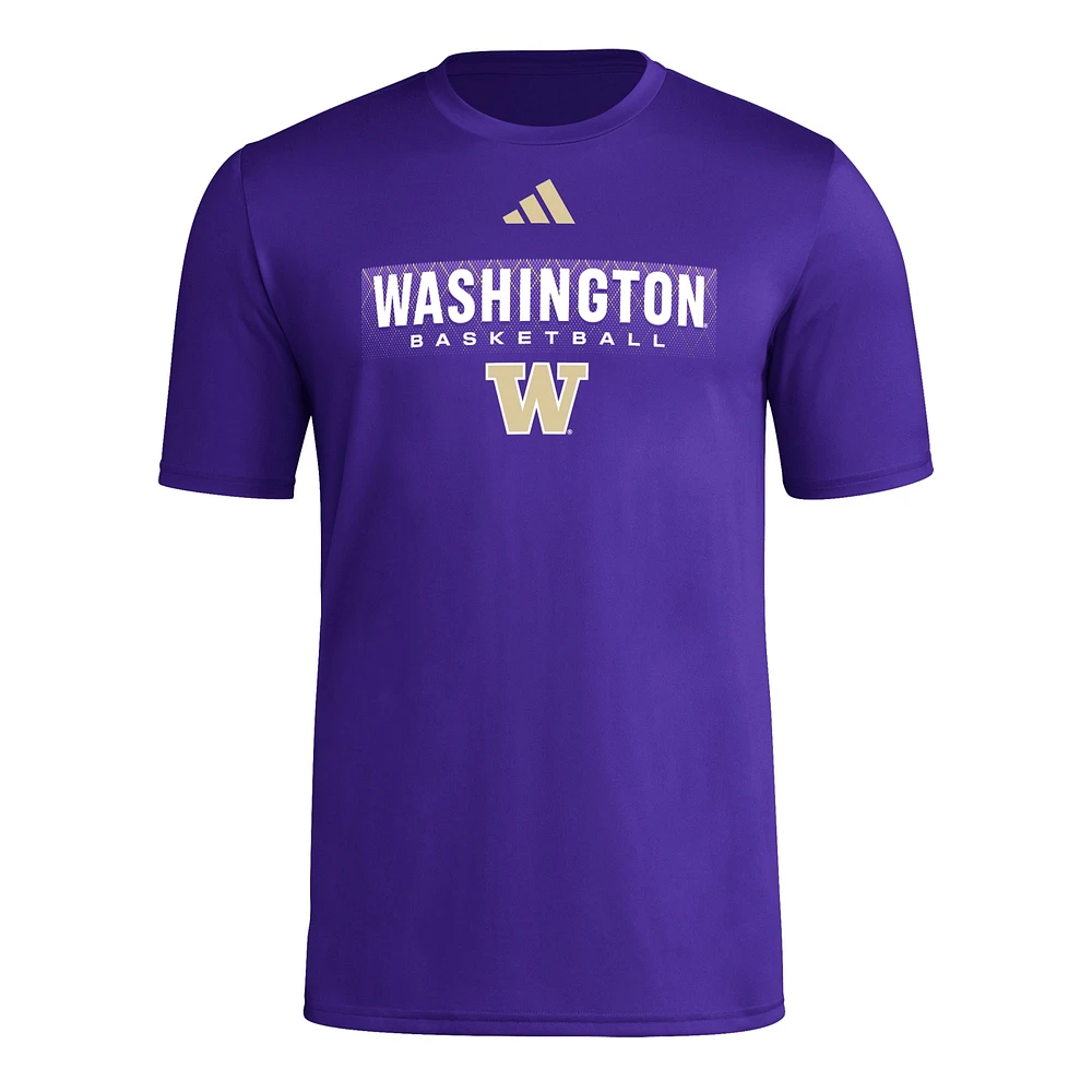 Men's adidas Purple Washington Huskies Locker On-Court The Fade Pregame AEROREADY T-Shirt