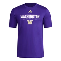 Men's adidas Purple Washington Huskies Locker On-Court The Fade Pregame AEROREADY T-Shirt