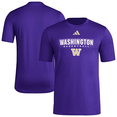 Men's adidas Purple Washington Huskies Locker On-Court The Fade Pregame AEROREADY T-Shirt