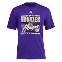 T-shirt adidas violet Washington Huskies Locker Swish Tri-Blend pour homme