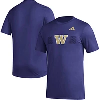 T-shirt d'avant-match AEROREADY des Washington Huskies pour homme adidas violet