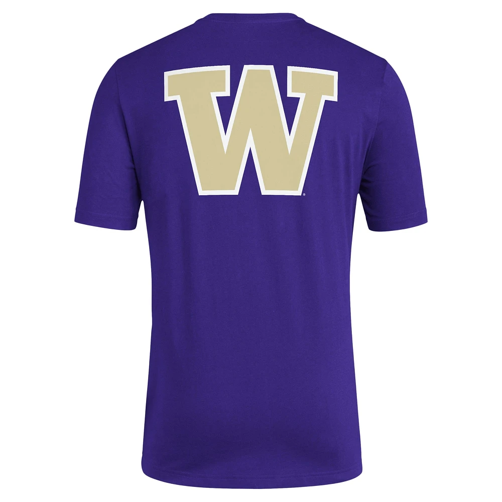 T-shirt adidas violet Washington Huskies Reverse Retro Baseball 2 Hit pour hommes