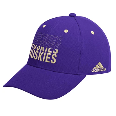 Men's adidas Purple Washington Huskies Seasonal Half Font Adjustable Hat