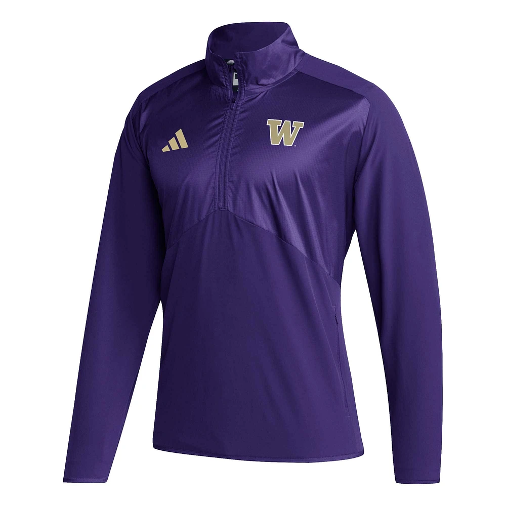 Veste pour homme adidas Washington Huskies Sideline AEROREADY à manches raglan et fermeture éclair