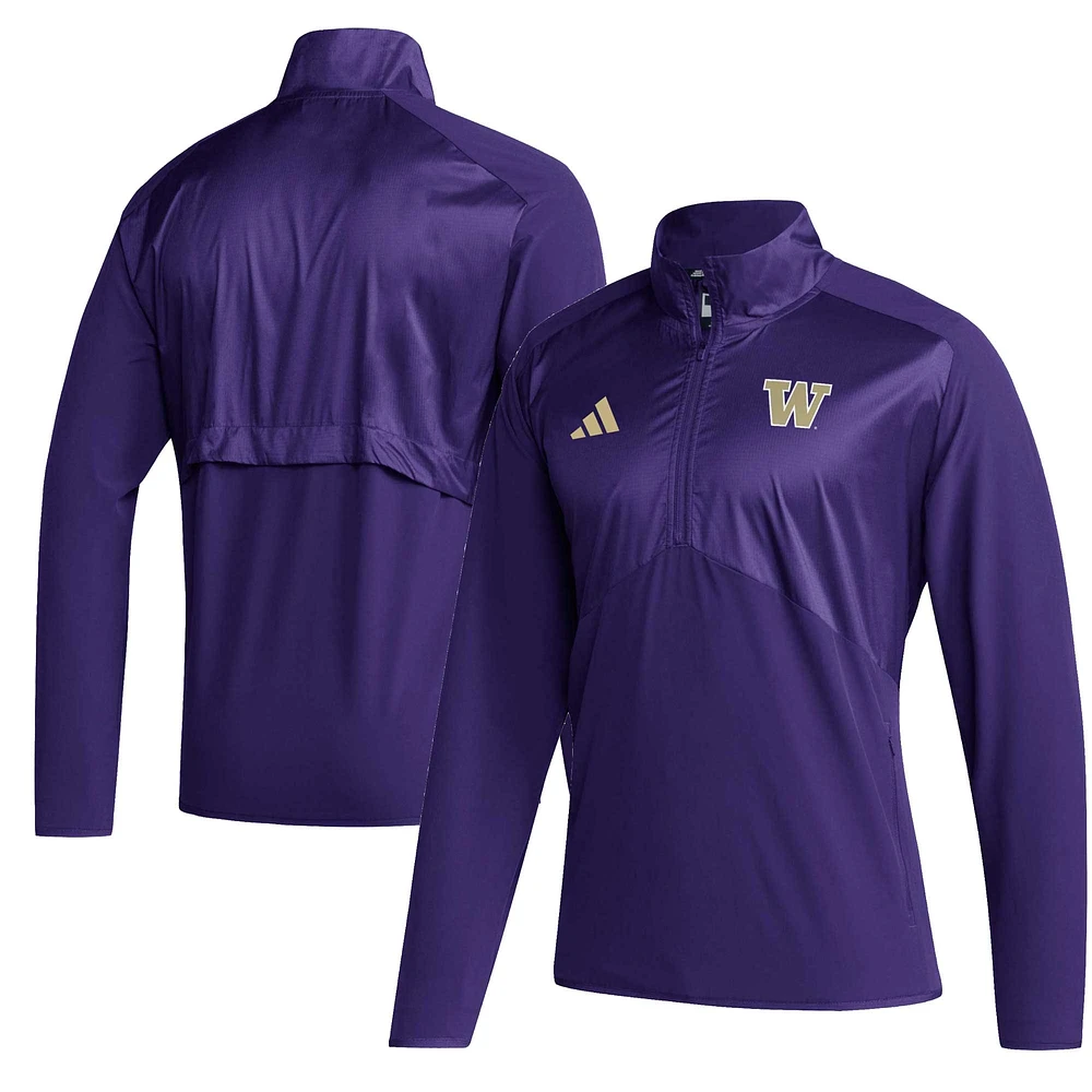 Veste pour homme adidas Washington Huskies Sideline AEROREADY à manches raglan et fermeture éclair