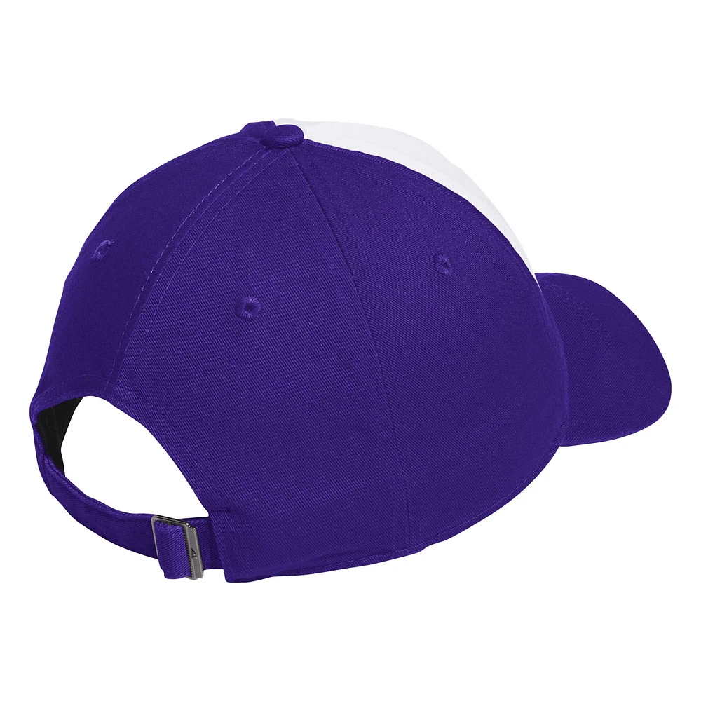 Casquette réglable souple adidas Washington Huskies pour hommes, blanc/violet