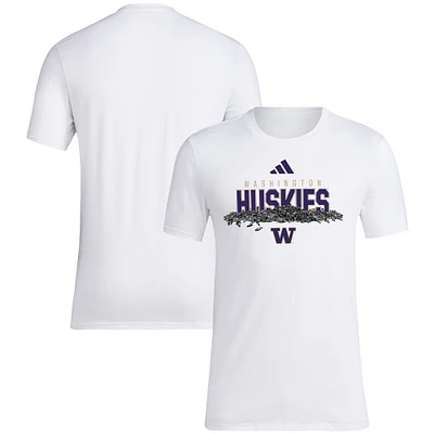 Men's adidas White Washington Huskies Baseball Sunflower Seeds T-Shirt