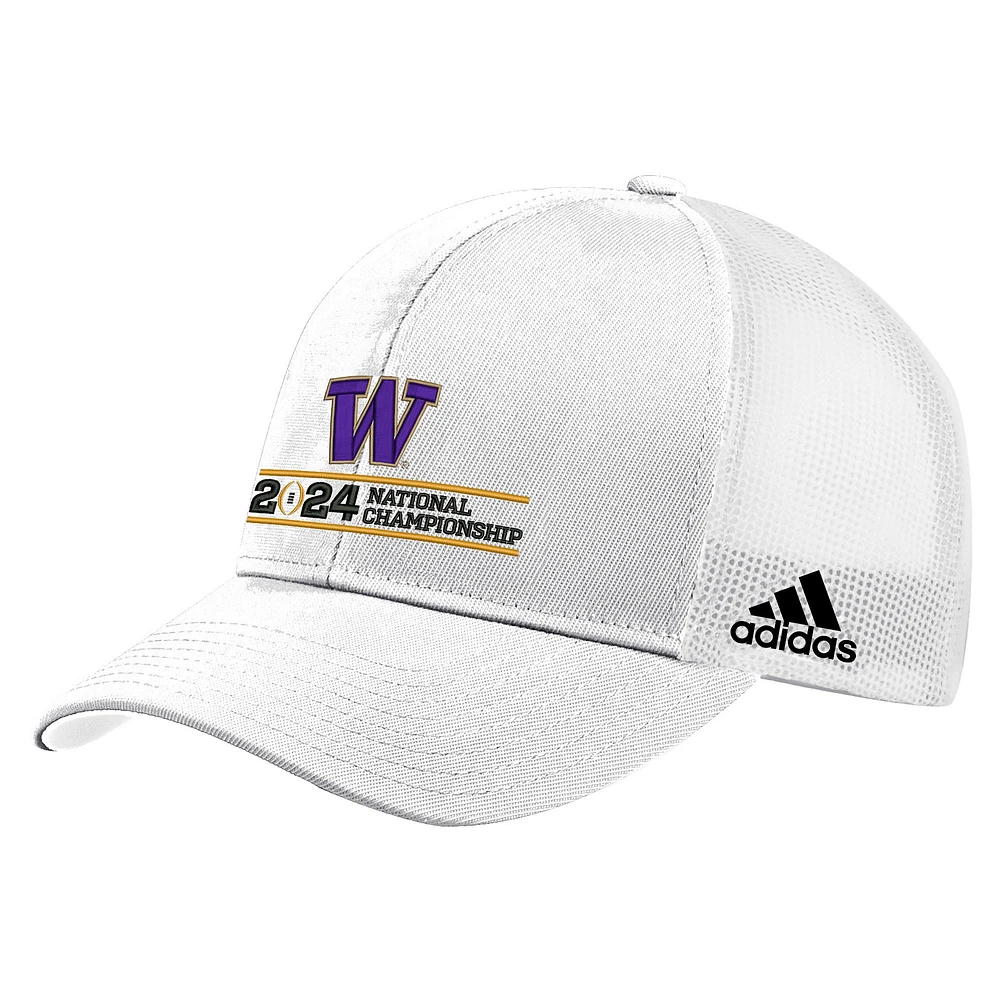 Men's adidas  White Washington Huskies College Football Playoff 2024 Sugar Bowl Champions Trucker Adjustable Hat