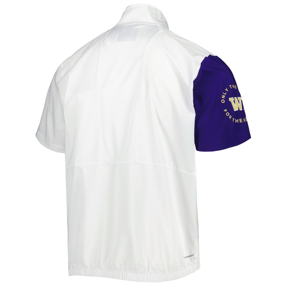 Men's adidas White Washington Huskies M STM AEROREADY Half-Zip Jacket