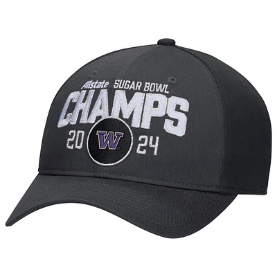 Chapeau réglable pour hommes, noir, Washington Huskies, éliminatoires de football universitaire 2024, Sugar Bowl Champions, vestiaire