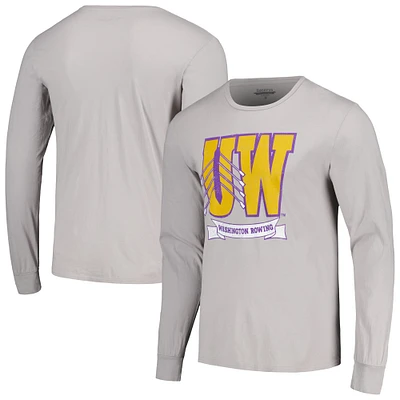 T-shirt bleu à manches longues pour hommes, 84 gris, Washington Huskies, Rowing Boys the Boat