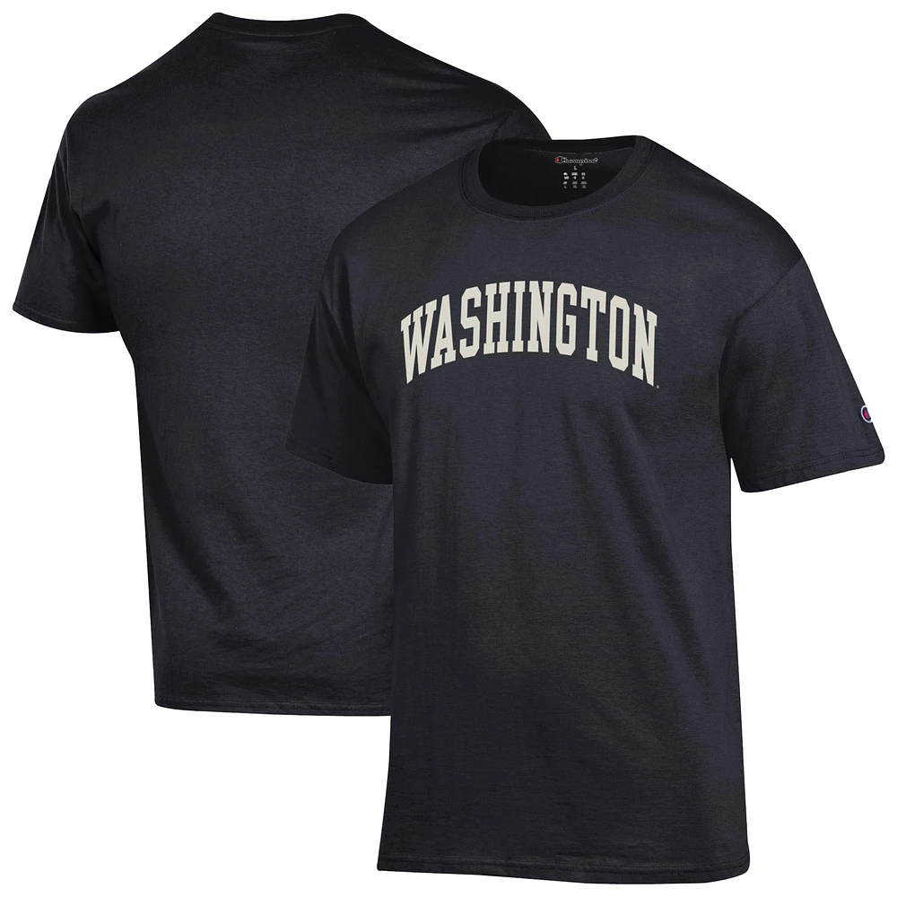 T-shirt noir à motif arche basique pour homme des Washington Huskies