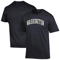 T-shirt noir à motif arche basique pour homme des Washington Huskies
