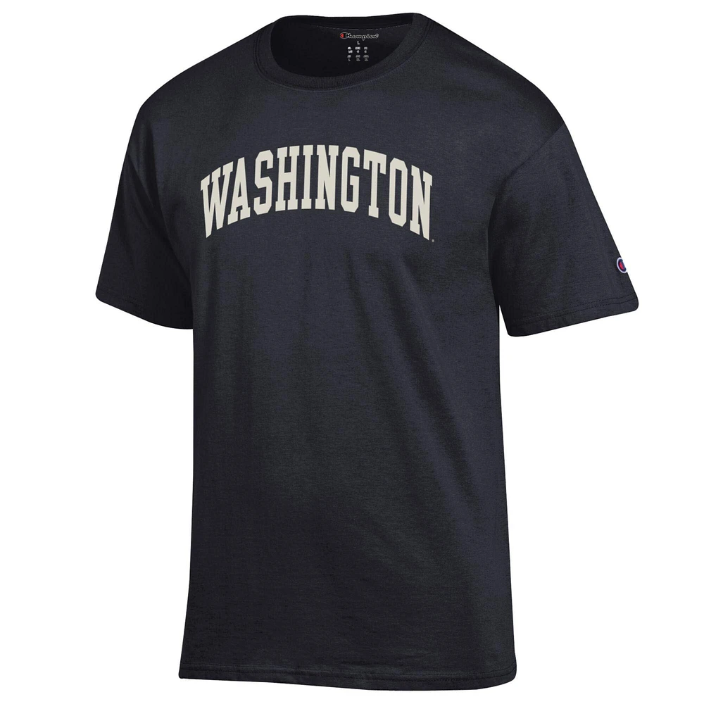 T-shirt noir à motif arche basique pour homme des Washington Huskies
