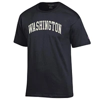 T-shirt noir à motif arche basique pour homme des Washington Huskies