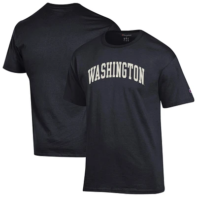 T-shirt noir à motif arche basique pour homme des Washington Huskies