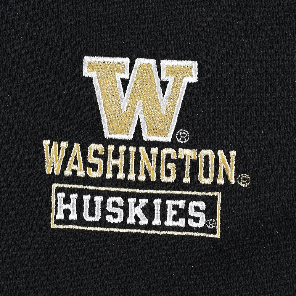 Veste texturée à quart de zip Champion Washington Huskies pour homme, noire