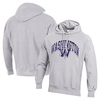 Sweat à capuche Champion Gray Washington Huskies Late Night Reverse Weave pour homme