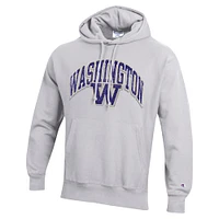 Sweat à capuche Champion Gray Washington Huskies Late Night Reverse Weave pour homme