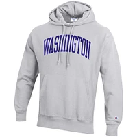 Chandail à capuchon armure inversée Team Washington Huskies Champion gris chiné pour homme