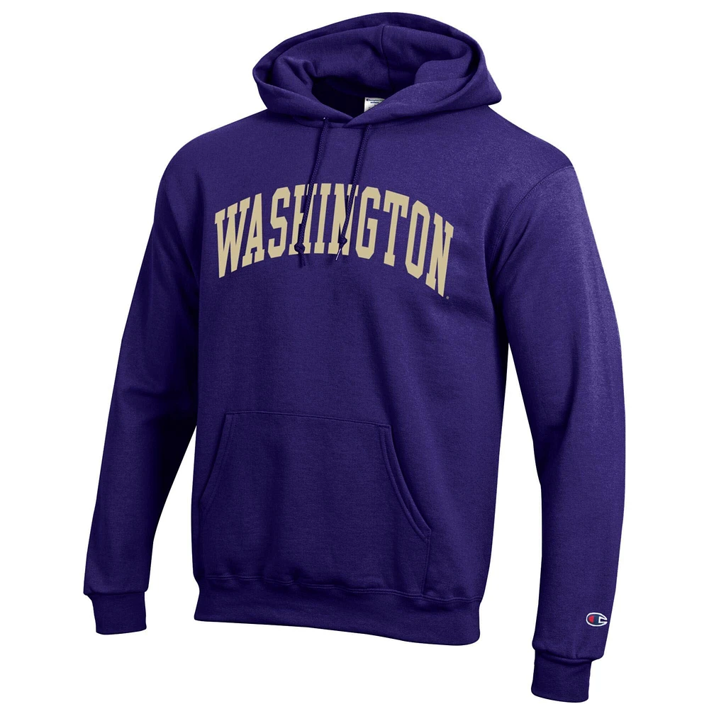 Sweat à capuche en polaire Basic Arch violet Champion pour homme des Washington Huskies
