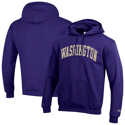 Sweat à capuche en polaire Basic Arch violet Champion pour homme des Washington Huskies