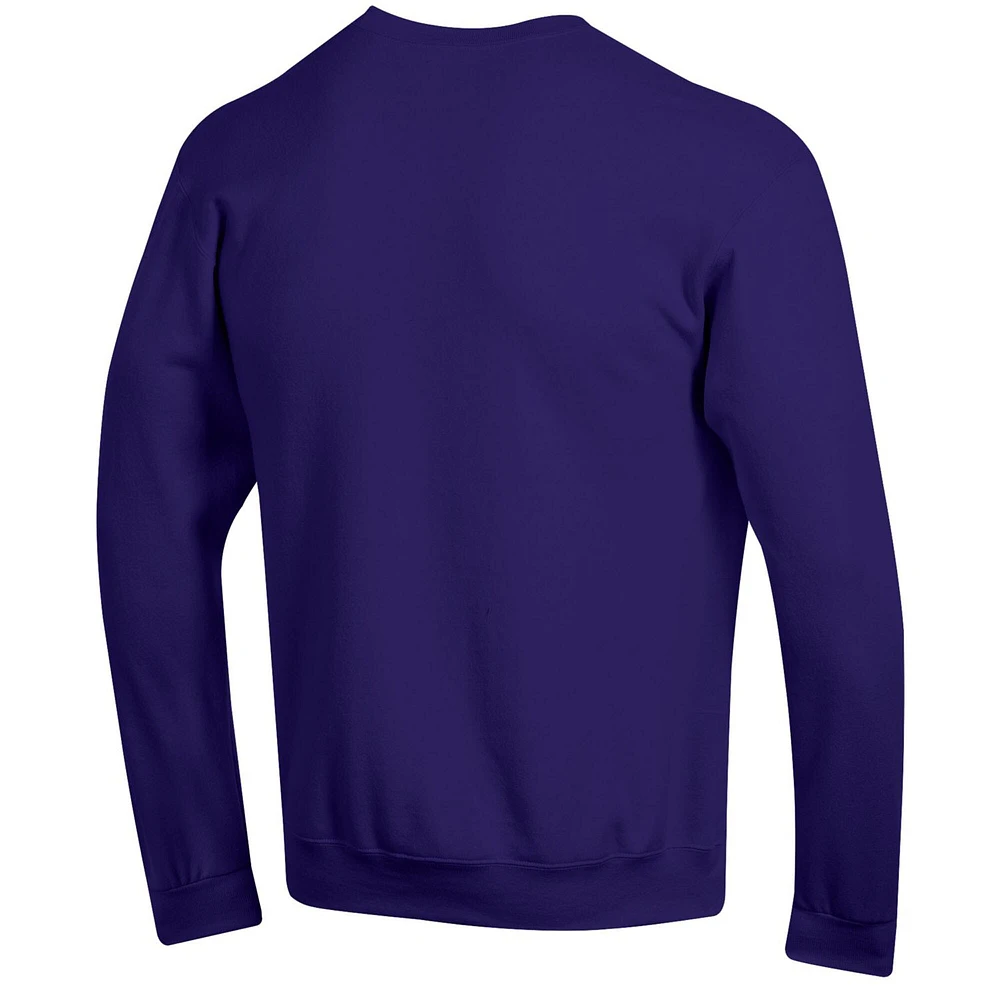 Men's Champion  Purple Washington Huskies Basic Arch Fleece Pullover Sweatshirt