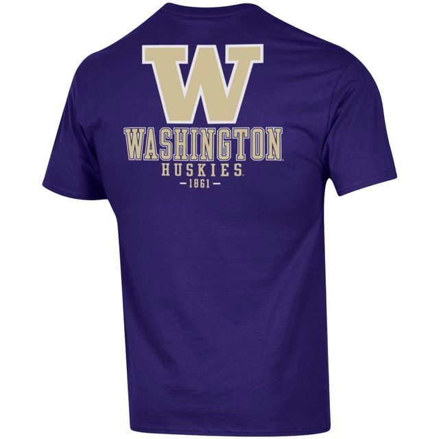 T-shirt violet Champion pour hommes des Huskies de Washington Stack 2-Hit