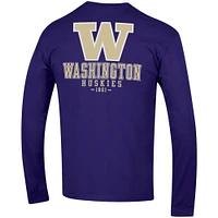 Men's Champion Purple Washington Huskies Team Stack Long Sleeve T-Shirt