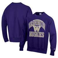 Men's Champion Purple Washington Huskies Vault Late Night Reverse Weave Pullover Sweatshirt