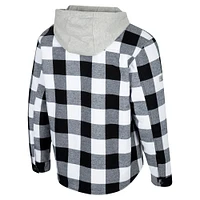 Veste à capuche entièrement zippée carreaux Buffalo Colosseum pour homme, noir/blanc