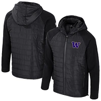 Men's Colosseum  Black Washington Huskies Block The Sun Full-Zip Hooded Jacket