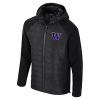 Men's Colosseum  Black Washington Huskies Block The Sun Full-Zip Hooded Jacket