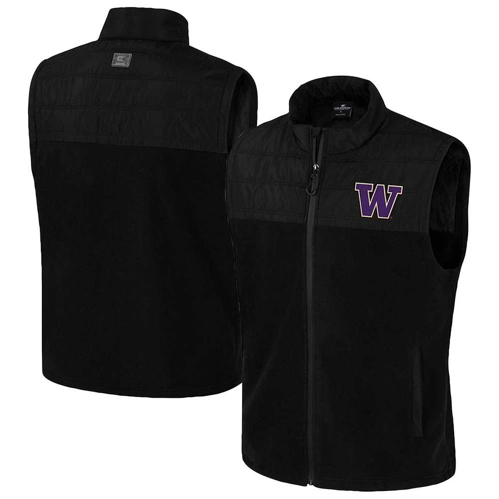 Gilet zippé noir pour homme Colosseum Washington Huskies Block The Sun