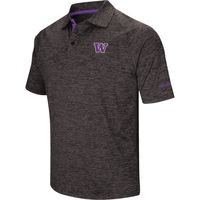 Men's Colosseum Black Washington Huskies Down Swing Polo