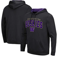 Men's Colosseum Black Washington Huskies Resistance Pullover Hoodie