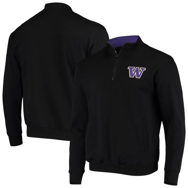 Veste noire à quart de zip avec logo Colosseum Washington Huskies Tortugas pour hommes