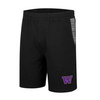 Men's Colosseum Black Washington Huskies Wild Party Tri-Blend Shorts