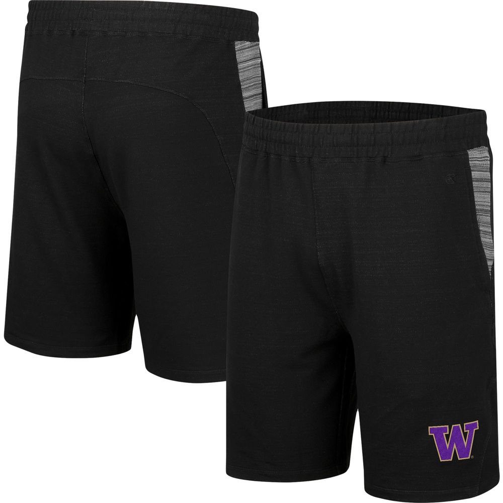 Men's Colosseum Black Washington Huskies Wild Party Tri-Blend Shorts