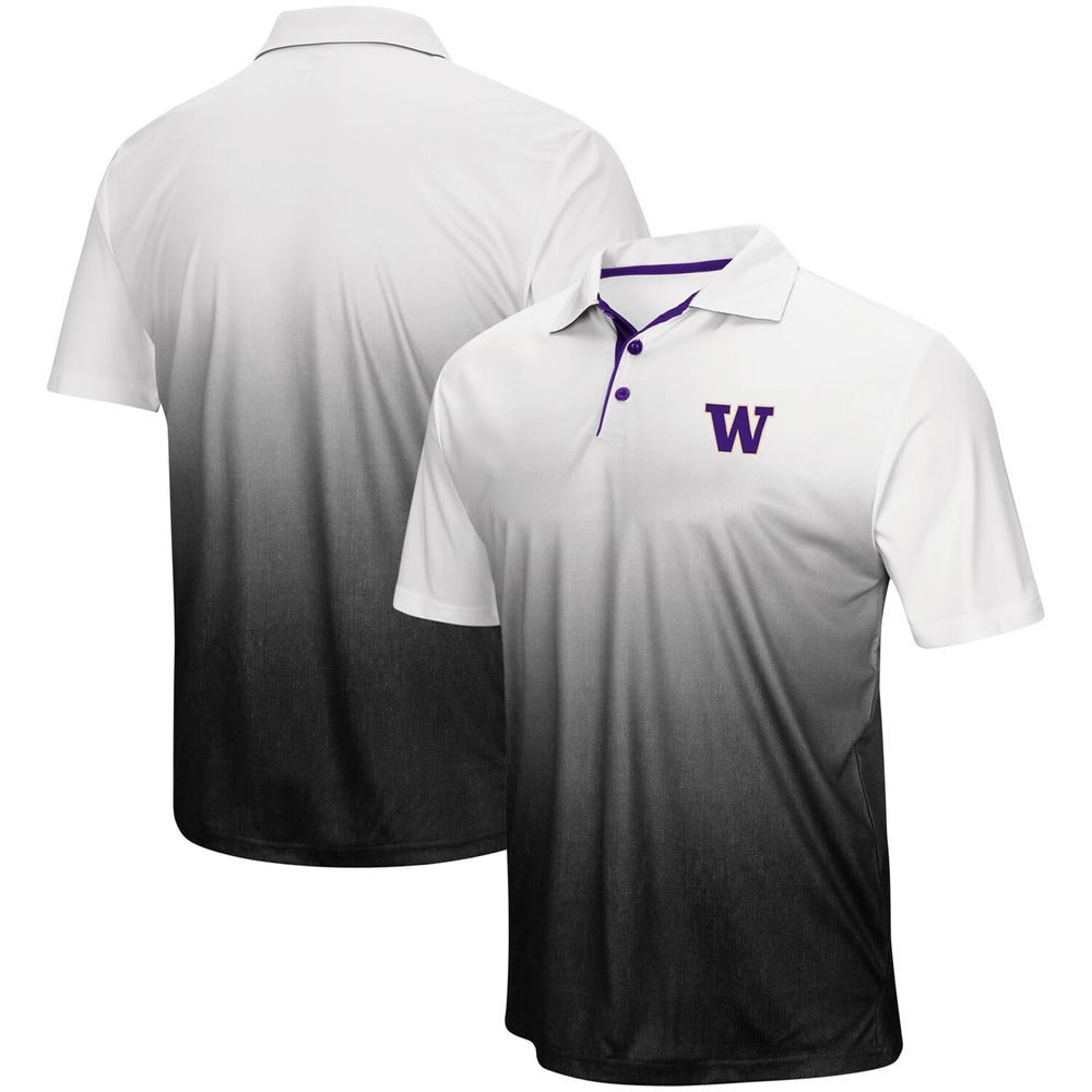 Men's Colosseum Gray Washington Huskies Magic Team Logo Polo