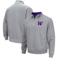 Men's Colosseum Heathered Gray Washington Huskies Tortugas Team Logo Quarter-Zip Jacket