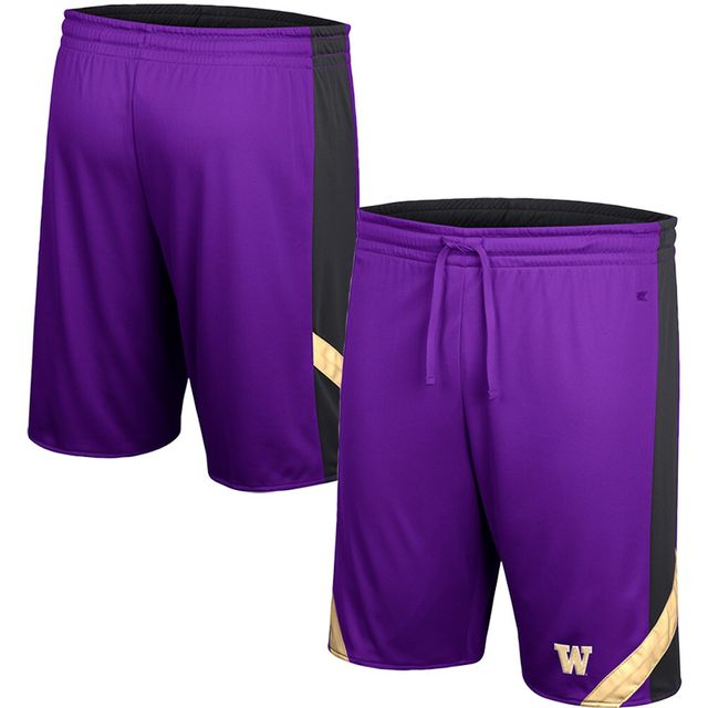 Short réversible pour hommes Colosseum violet/noir Washington Huskies Am I Wrong