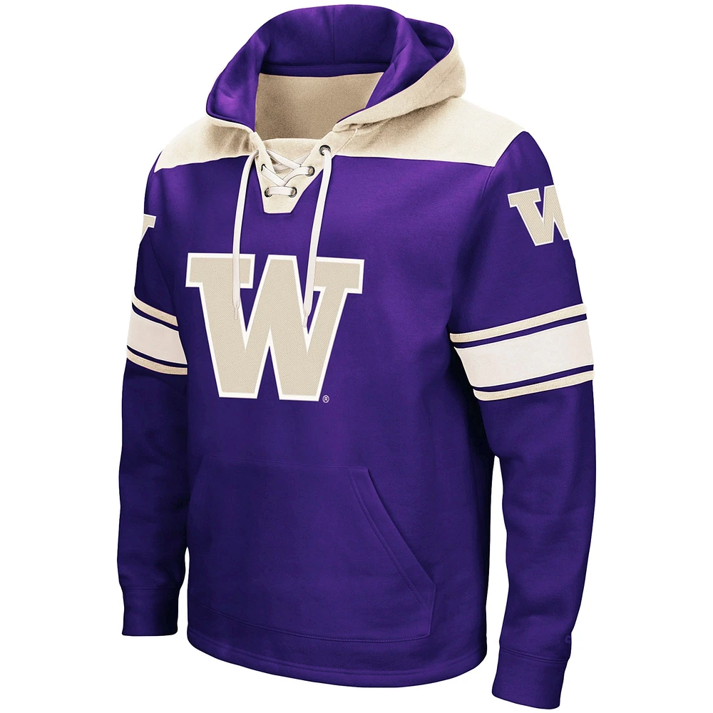 Men's Colosseum Purple Washington Huskies 2.0 Lace-Up Pullover Hoodie